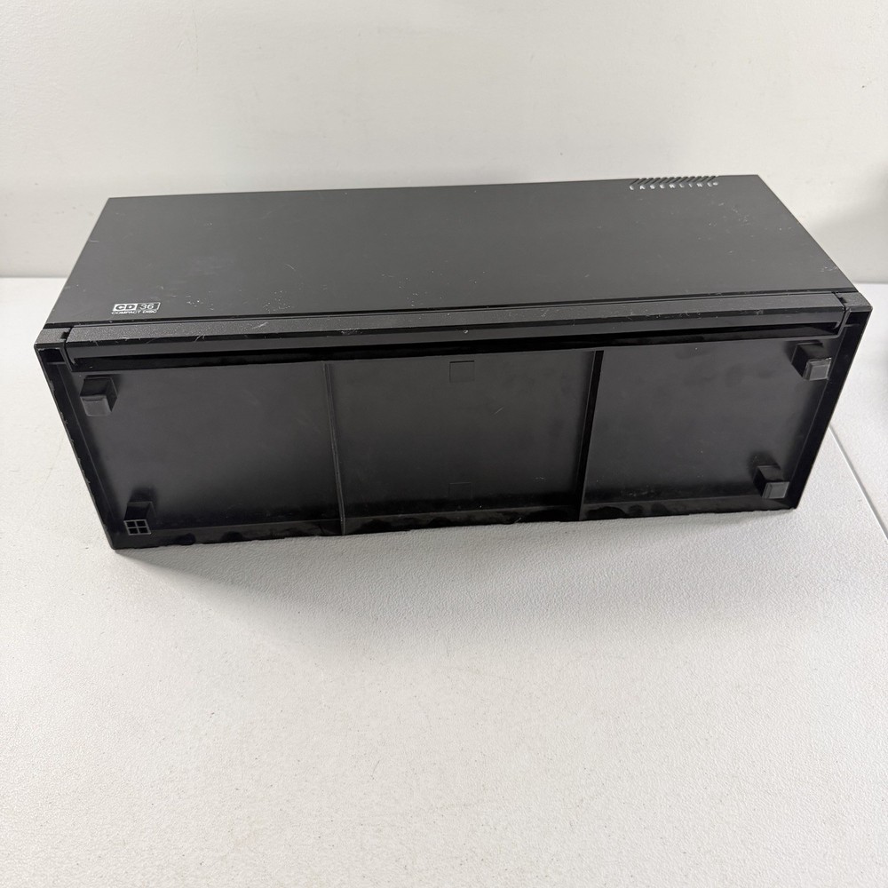 Laserline CD Storage 36 Compact Disc Case Holder Wall Mountable W/Drop Down Door