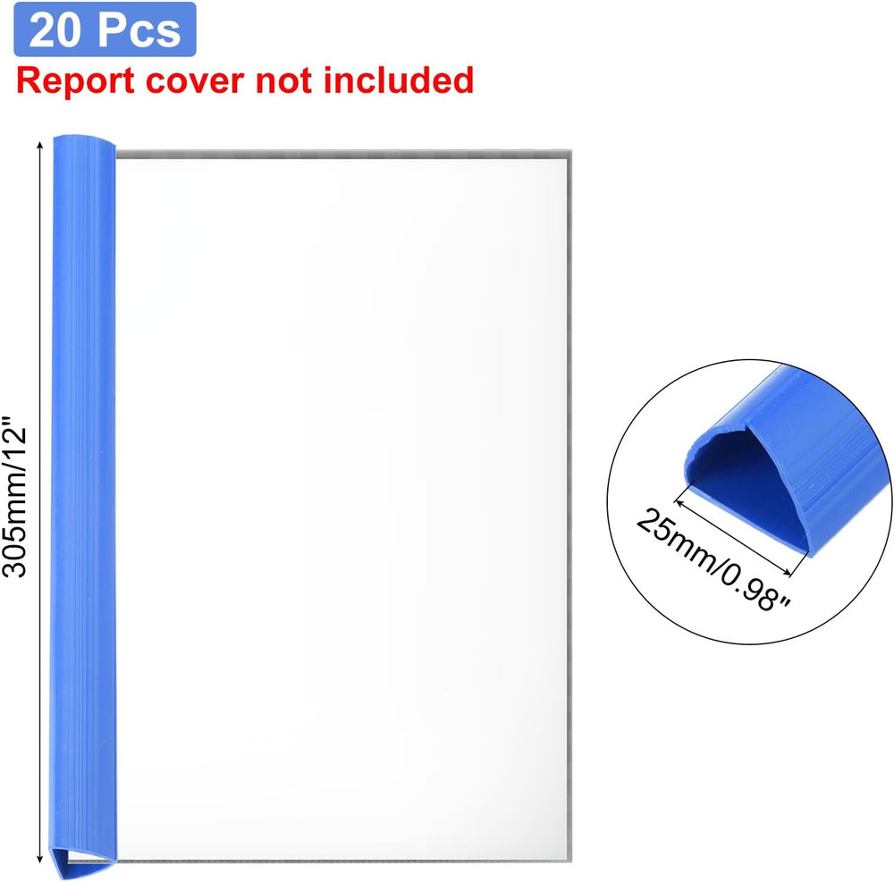 20Pcs Binding Bars, 25Mm Binding Bars Slide Grip 220 Sheets Capacity A4 Size Rep