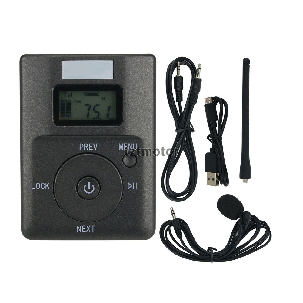 HRD-831 Portable FM Transmitter With Mic 500M Support TF Card Micro USB Charge