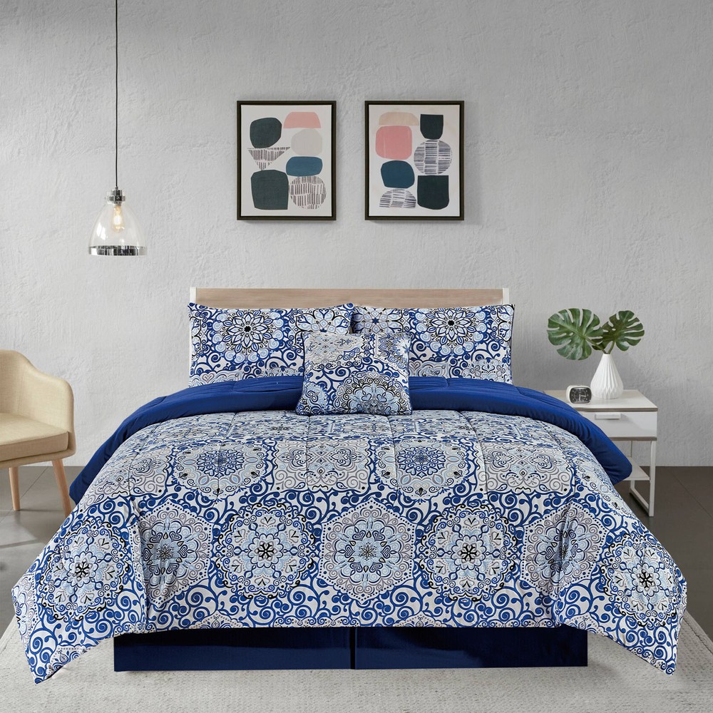 5 Piece Comforter Set Duvet Insert Ultra Soft Microfiber Reversible Comforters