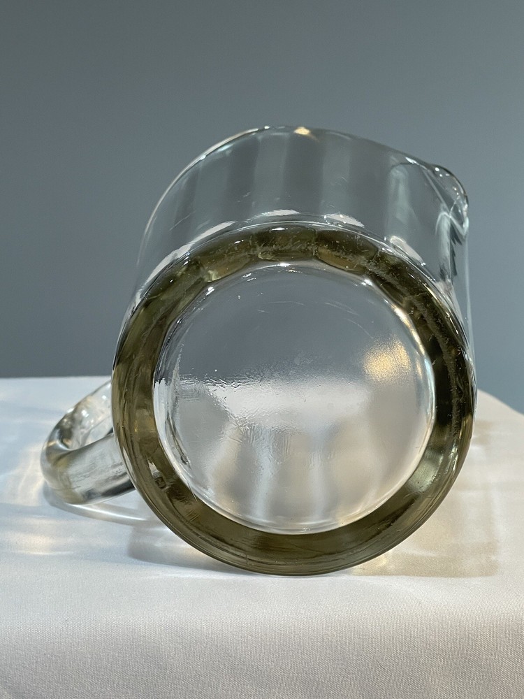 Vintage 1940s Optics Pane Heavy Glass Water Pitcher unknown pattern