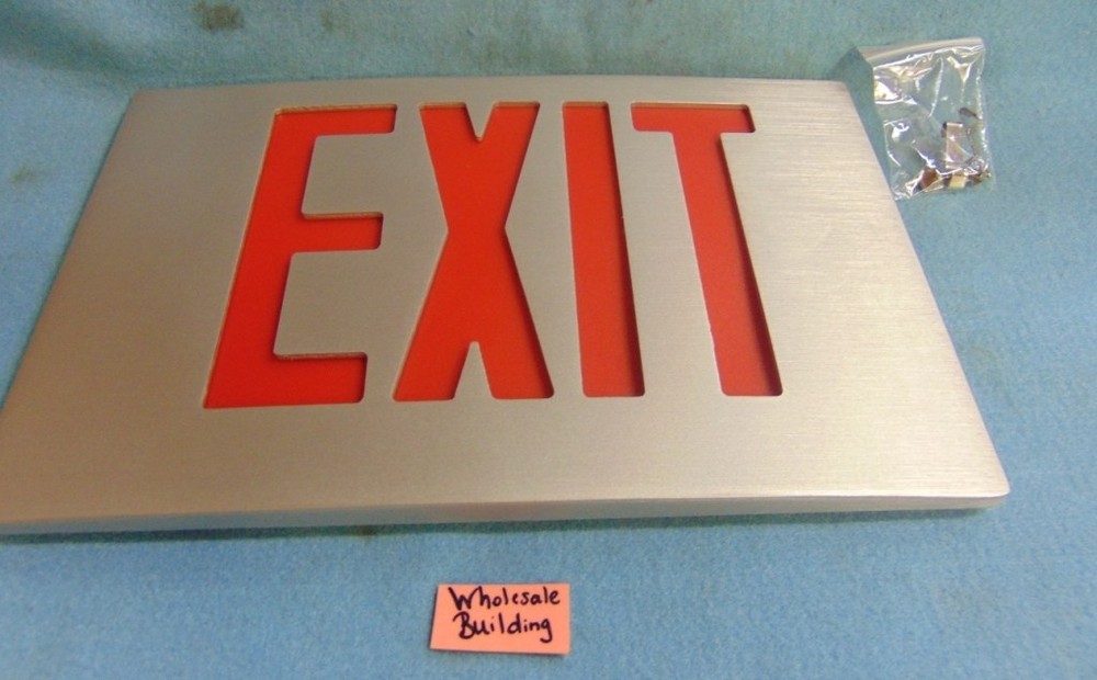 UNBRANDED EXIT SIGN FACE PLATE WITH HARDWARE DIMENSIONS: 12-5/8" X 8-3/8"