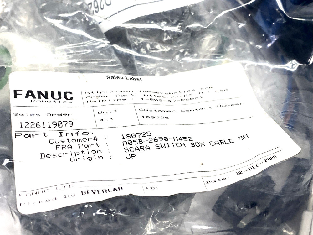 Fanuc A05B-2690-H452 Scara Switch Box Cable 5m
