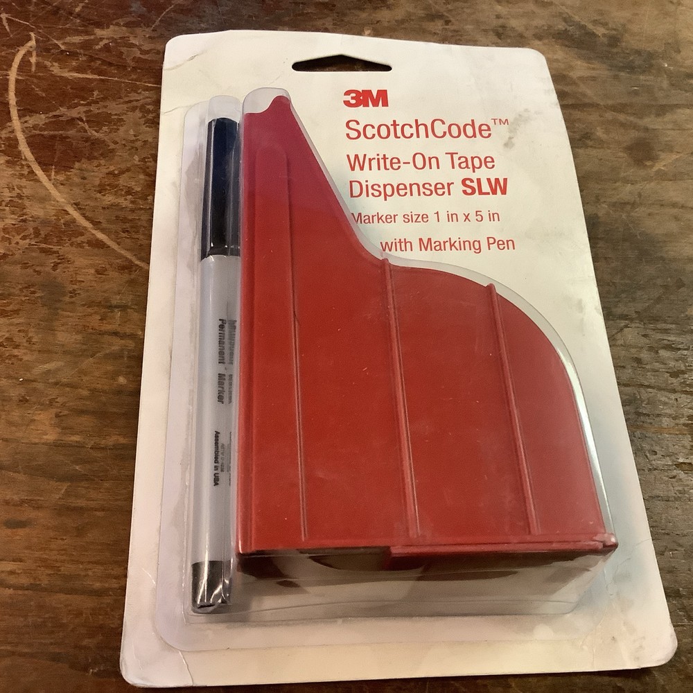 3M SLW ScotchCode Write-On Dispenser 1” X 5” W/Marking Pen