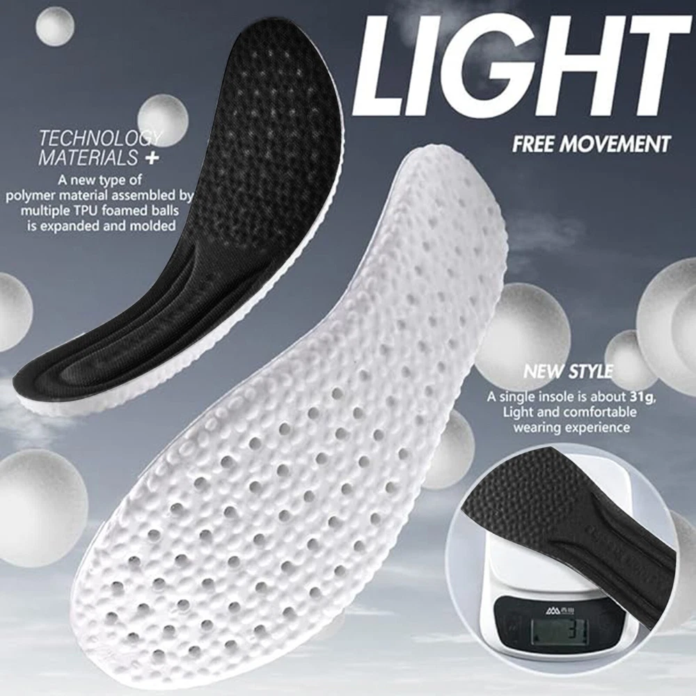 Memory Foam Shoe Insoles Shock Absorption Inserts Cushion Replacement Insoles