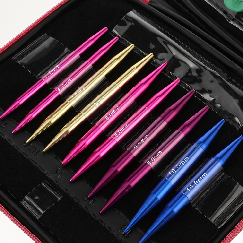 60 Pcs 2.75Mm-10Mm Interchangeable Circular Knitting Needles Set with Storage Ca