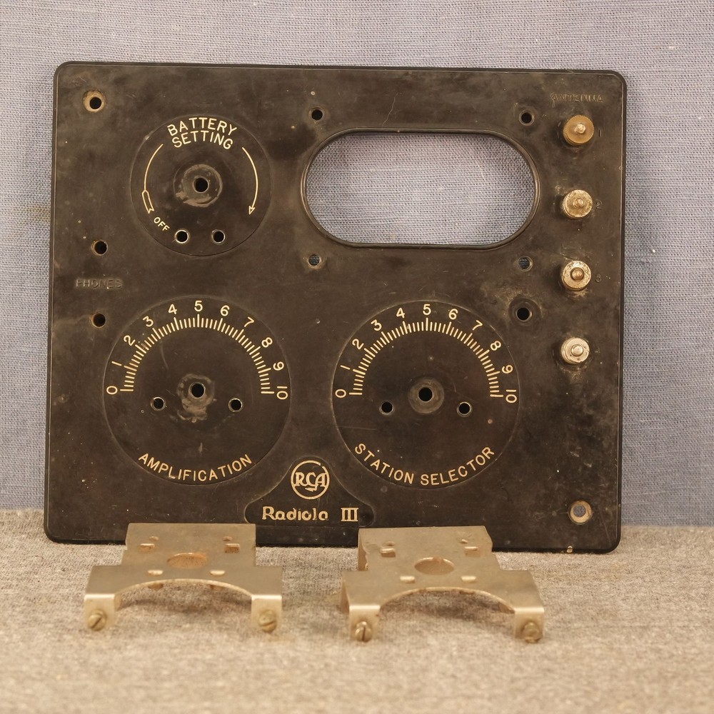 1924 RCA Radiola III Front Panel With Tube & Transformer Mounting Brackets