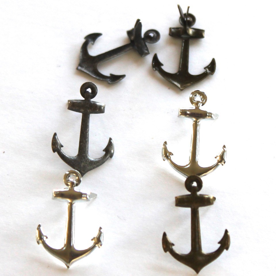 Eyelet Outlet Shape Brads 12/Pkg Metallic Anchor