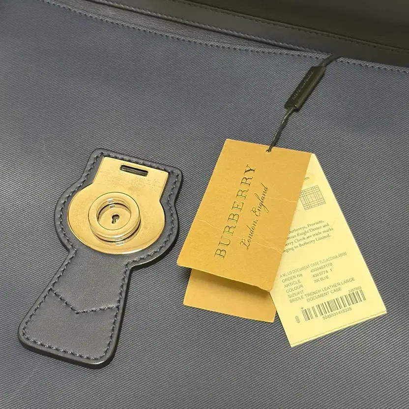 Burberry Leather Briefcase Blue Official