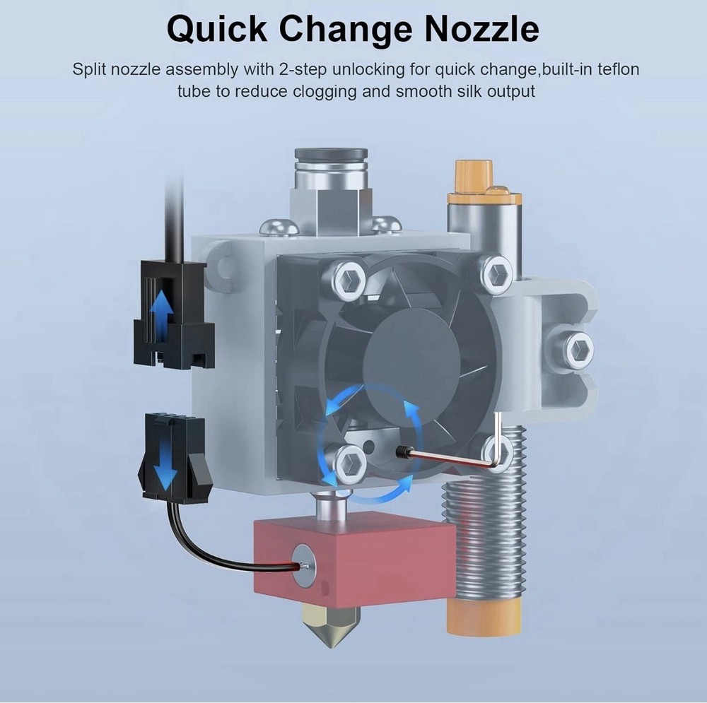 FDM 3D Printer Auto Leveling Beginner Friendly with 4x250g PLA Filament Bundle