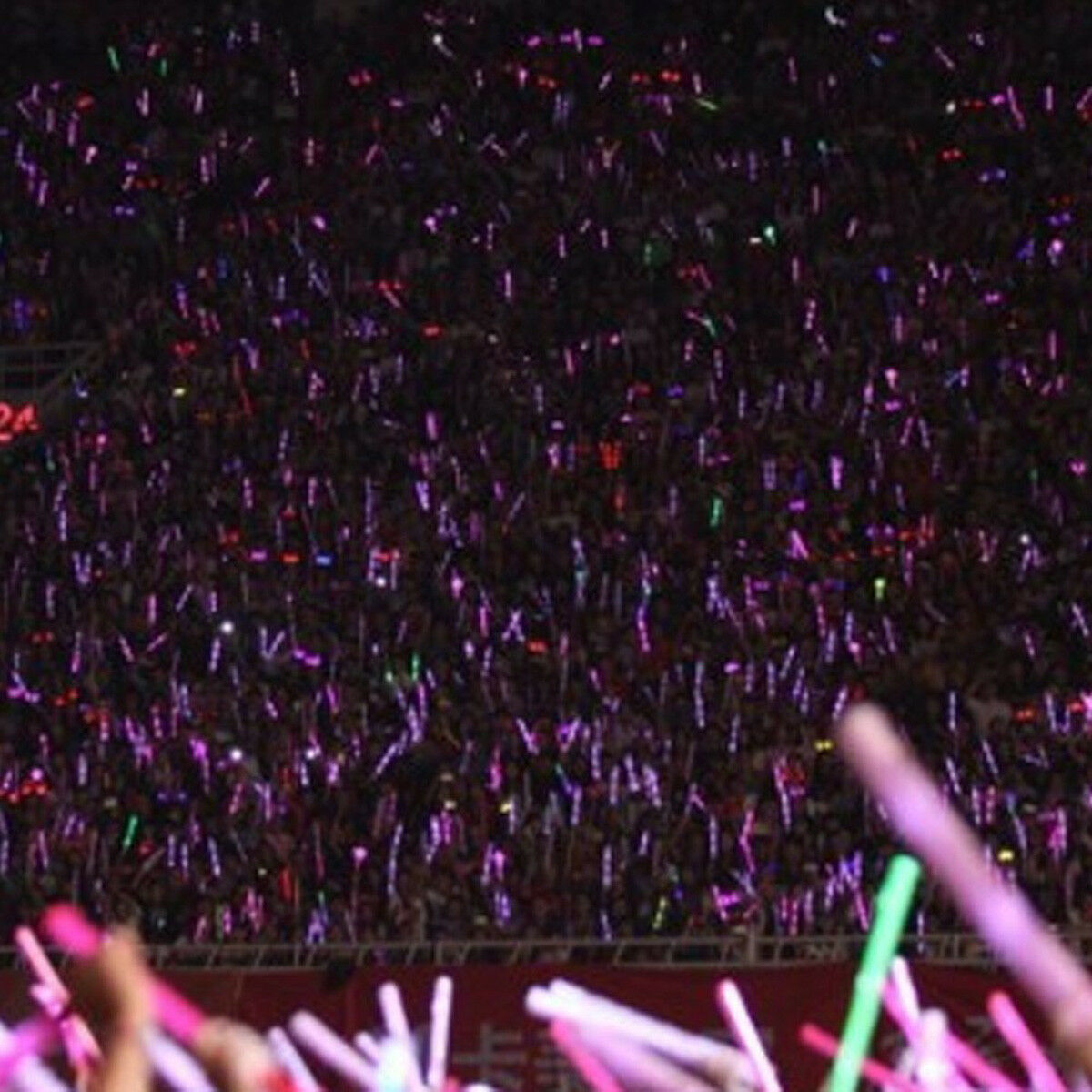 100PCS LED Foam Glow Sticks Party Wedding Flashing LED Light Stick Light-up Bar