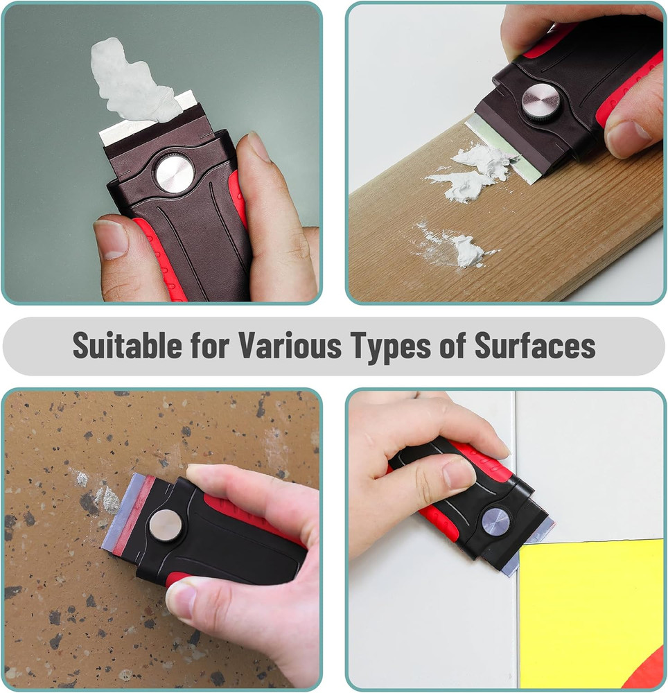 Razor Blade Scraper With 10Pcs Extra Blades Multi-Purpose Cleaning Scraper Tool