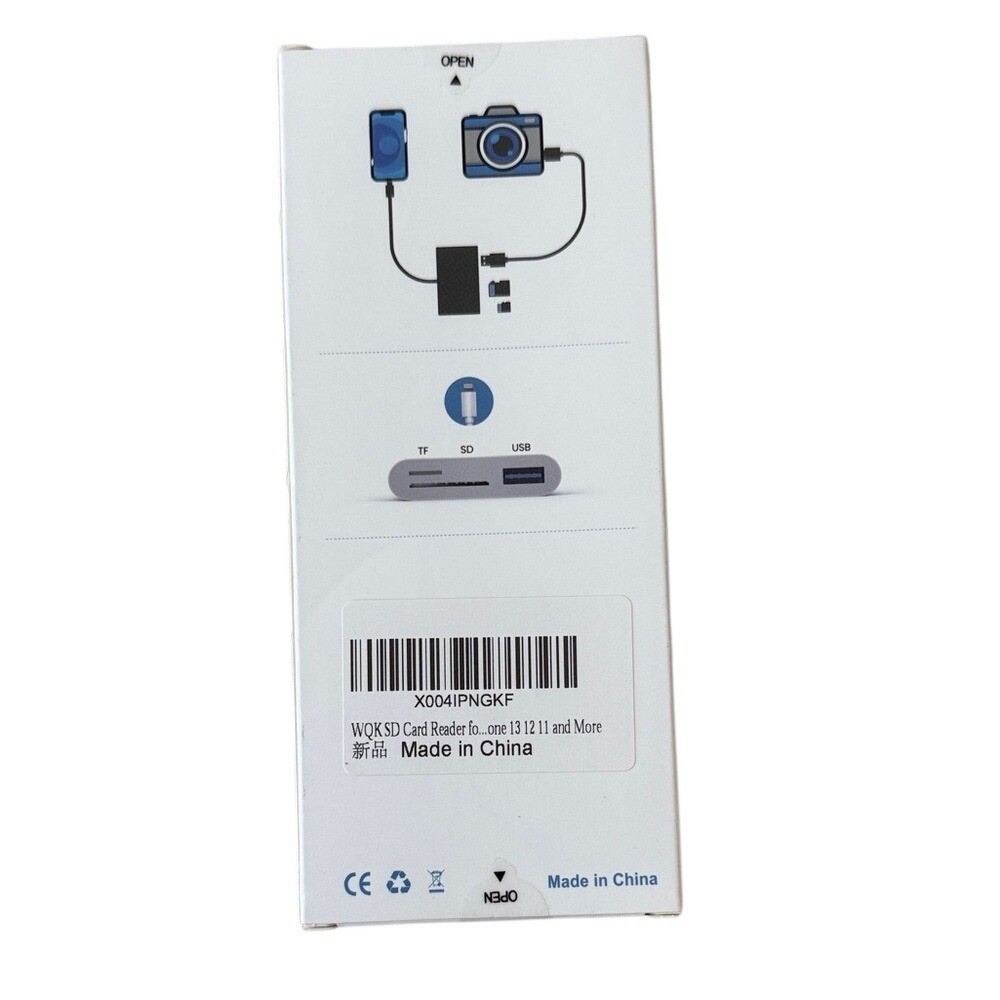 Lightning to SD/TF Card Camera Reader for iPhone and iPad - White