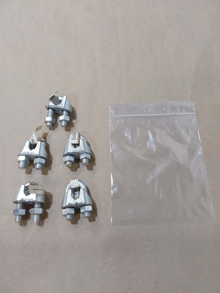 3/8" Galvanized Malleable Wire Rope Clips (5-Pack)