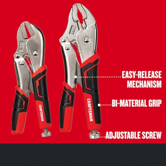 CRAFTSMAN 2 Pack Locking Plier Set Grip Tools Free Ship