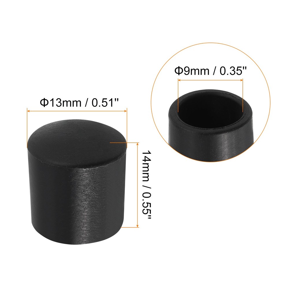 Door Stop Bumper Tips, 32Pcs - Rubber Door Stopper Tips Caps Replacement (Black)