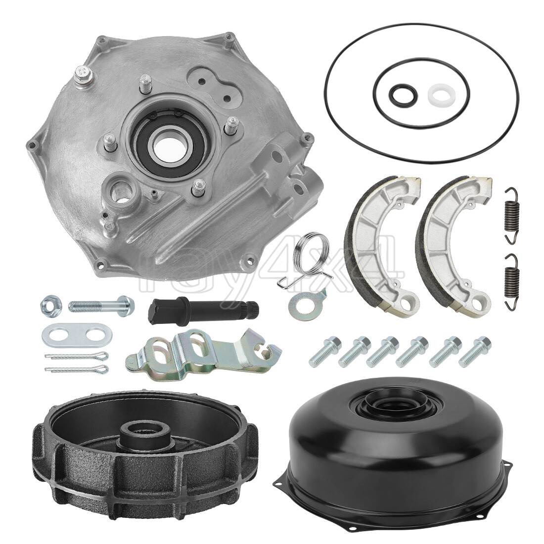 For Honda Rancher 420 Foreman 500 520 Rear Brake Drum Hub Plate Cover Seals Kit