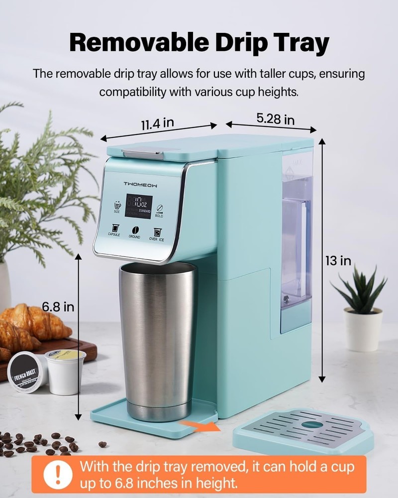 K Cup Coffee Maker With Bold Setting, Single Serve Hot & Iced Coffee Maker fo...