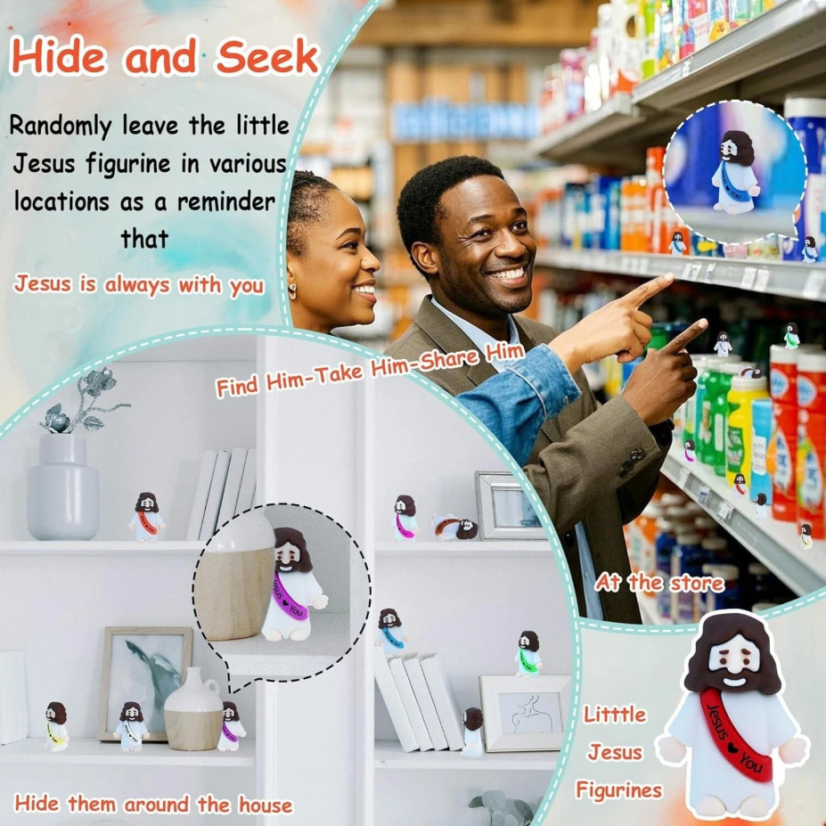 100 Pcs Mini Jesus Figures Jesus Loves You Original Design Jesus Toys Little Jes