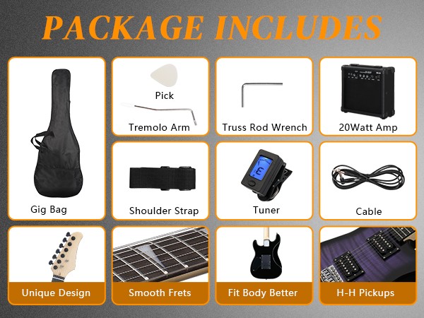 Ktaxon 39in KST Electric Guitar School Band With 20W Amp Starter Kit