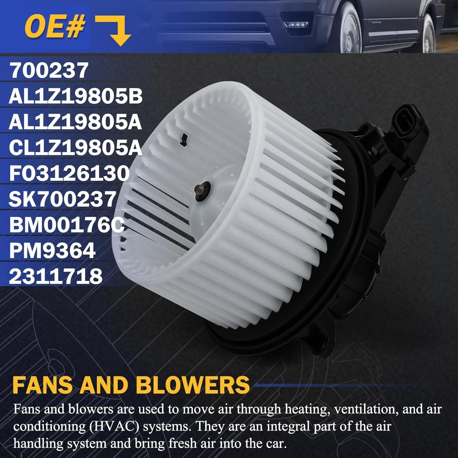 PM9364 Heater Motor Blower Fan For Ford F-150 2009 2010 2011 2012 2013 2014