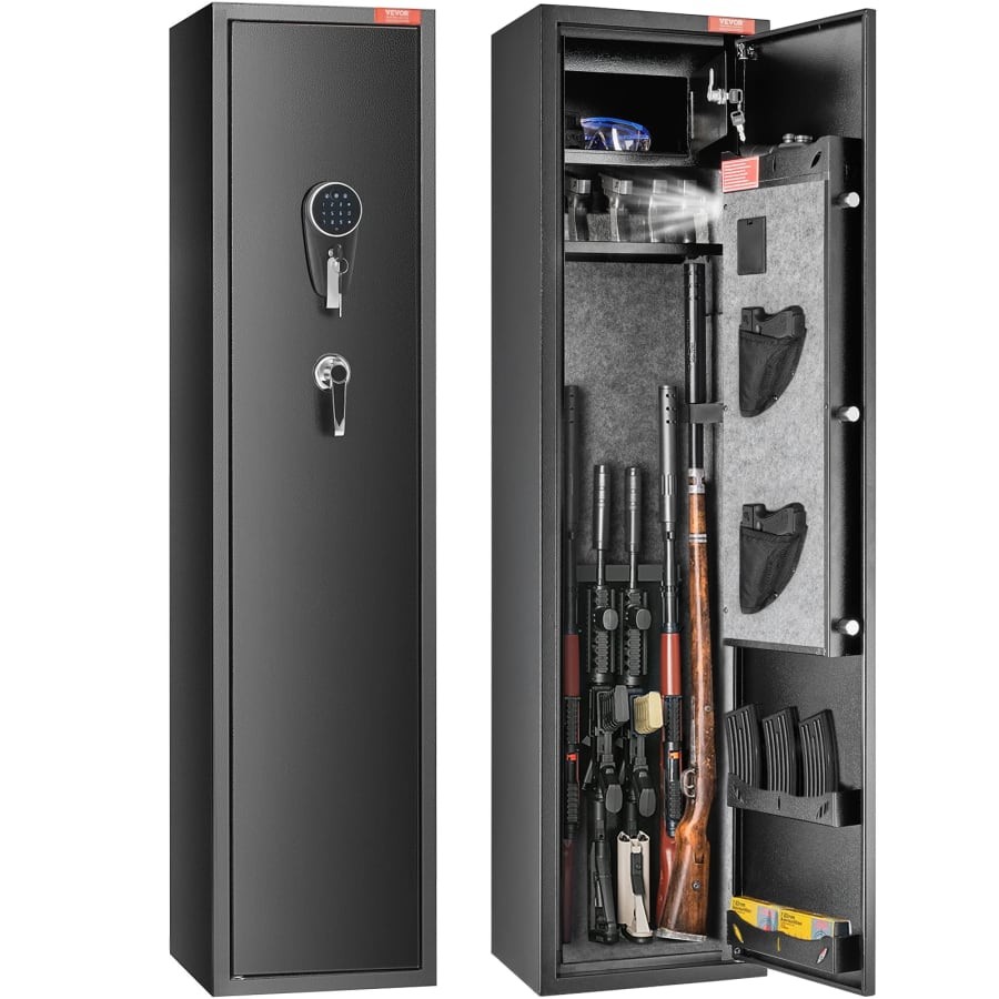 Gun Safe Digital Keypad Lock Storage Cabinet Removable Shelf LED Light