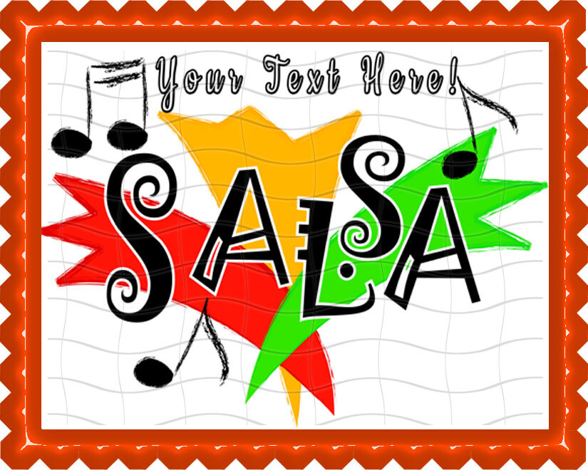 Salsa - Edible Cake Topper or Cupcake Topper