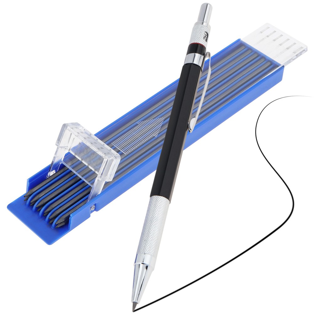 Carpenter Pencils(2pcs) & Refills(24pcs) Woodworking Marking Tool Multifunction