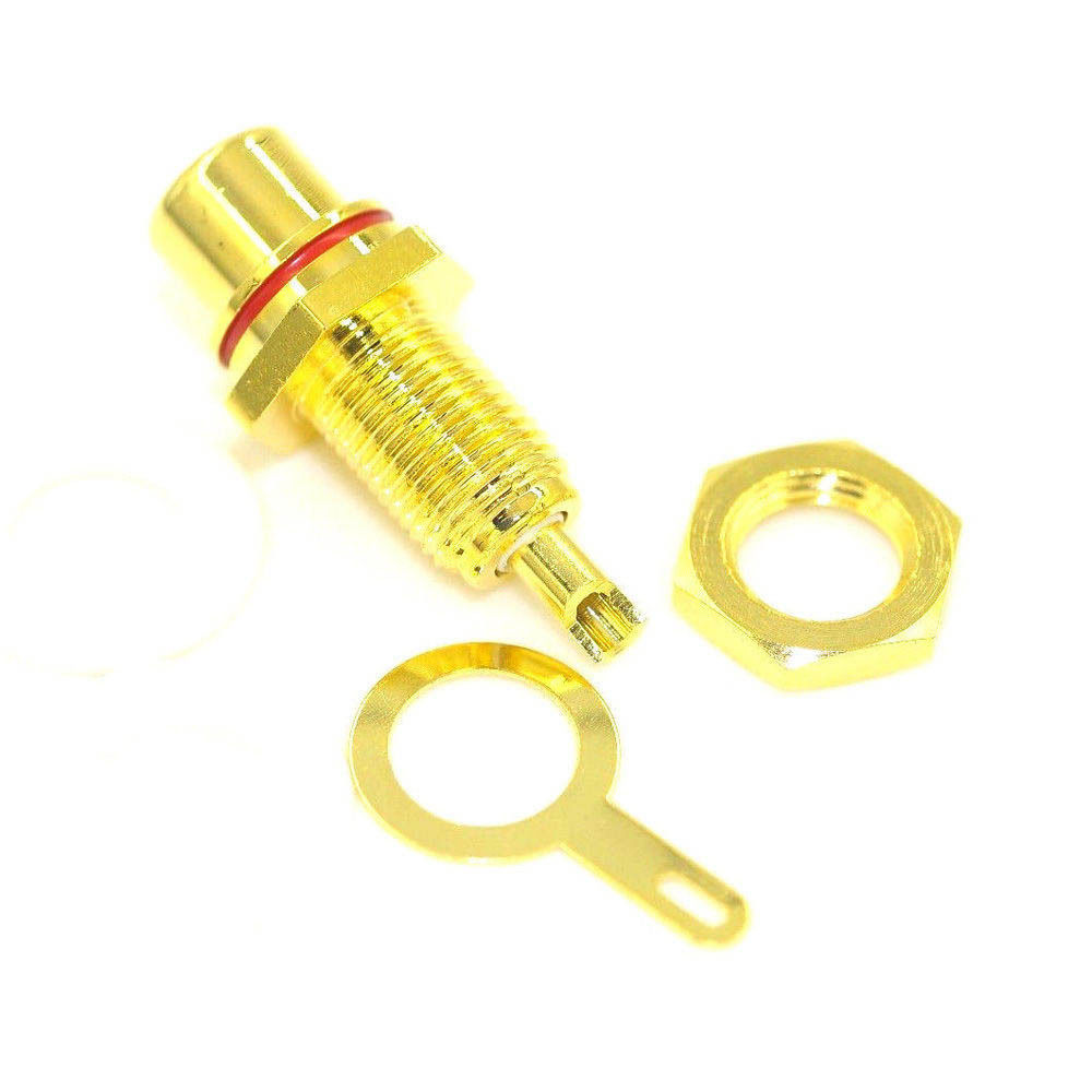 10 RCA Female Chassis Panel Mount Jack Socket Bulkhead Connector 24K Gold Plated