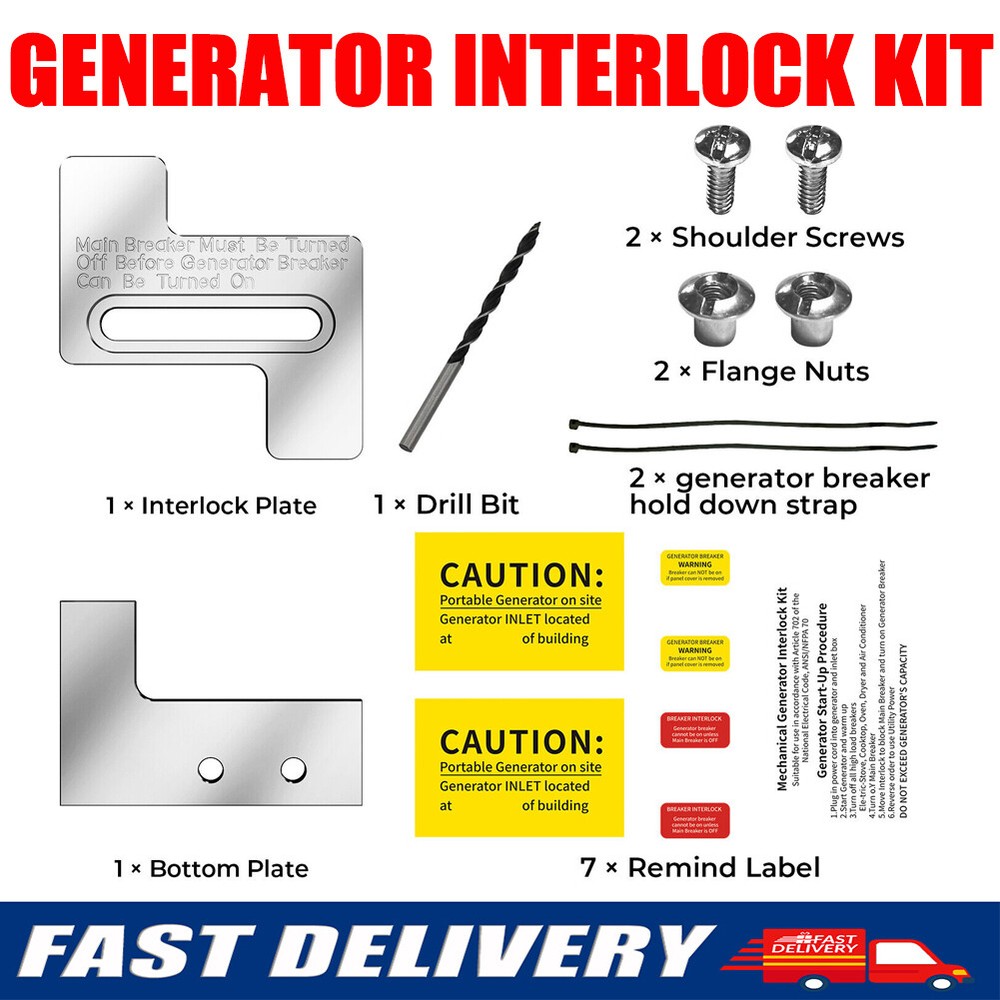 For Challenger Westinghouse Siemans 200 Amp Panel Generator Interlock Aluminum