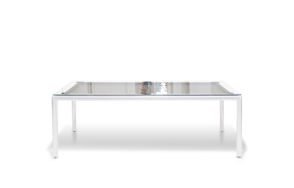 White 8' Modern Convertible Pool Billiard Table 'Ultra'; dining/desk/game table