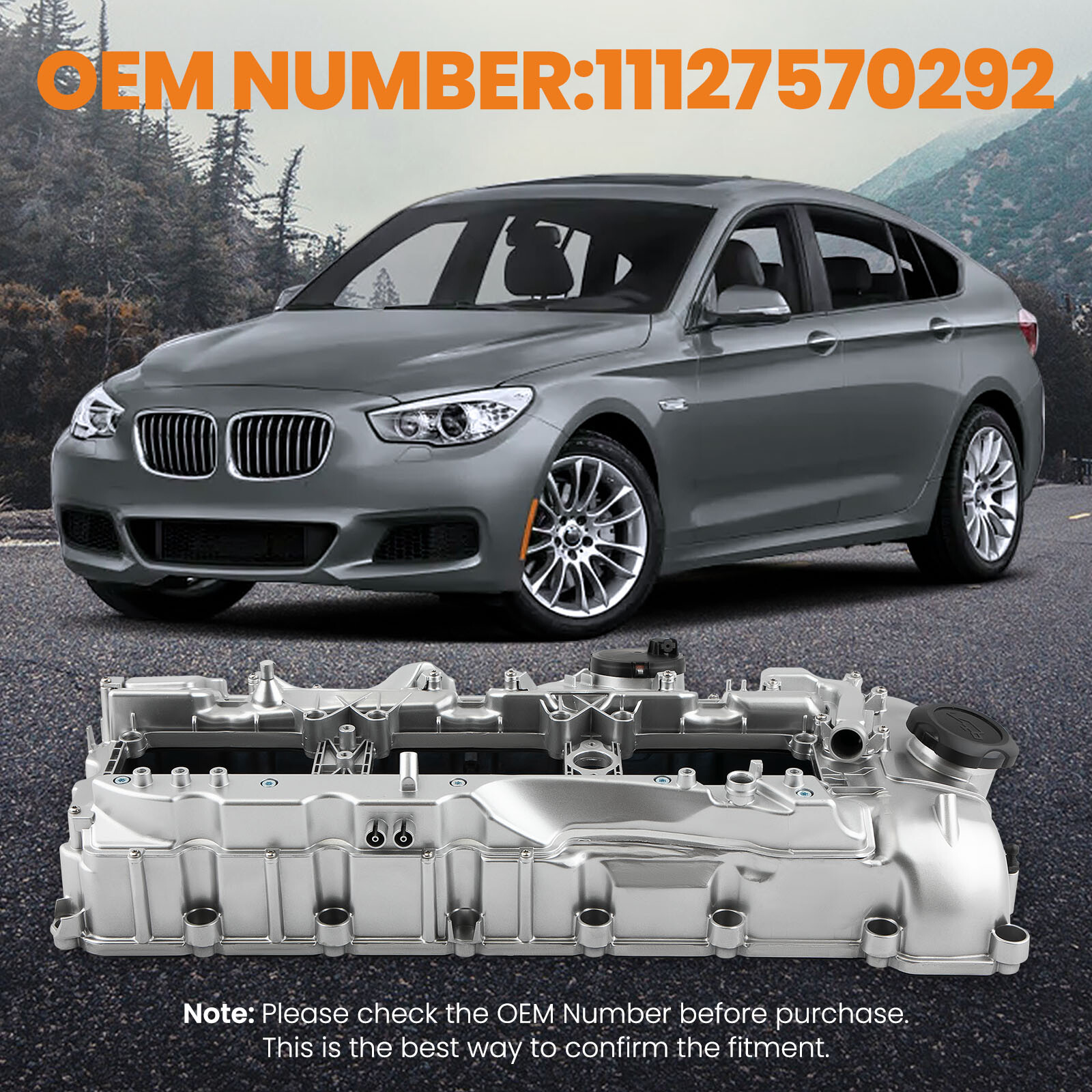 Aluminum Valve Cover & Gasket & Cap for BMW N55 135i 335i 535i 640i 740i X3 X5