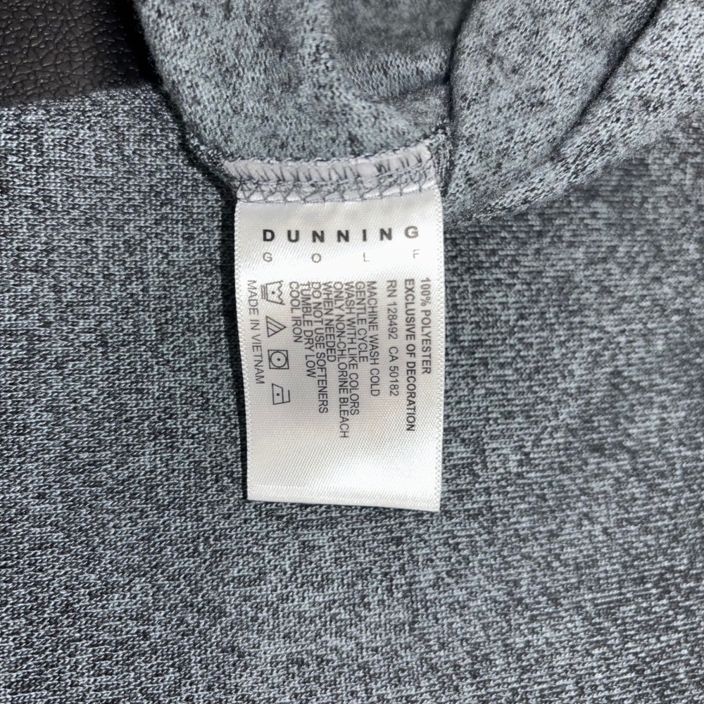 Dunning Golf Mens Gray Heather Quarter Zip Pullover Sweater Size Small