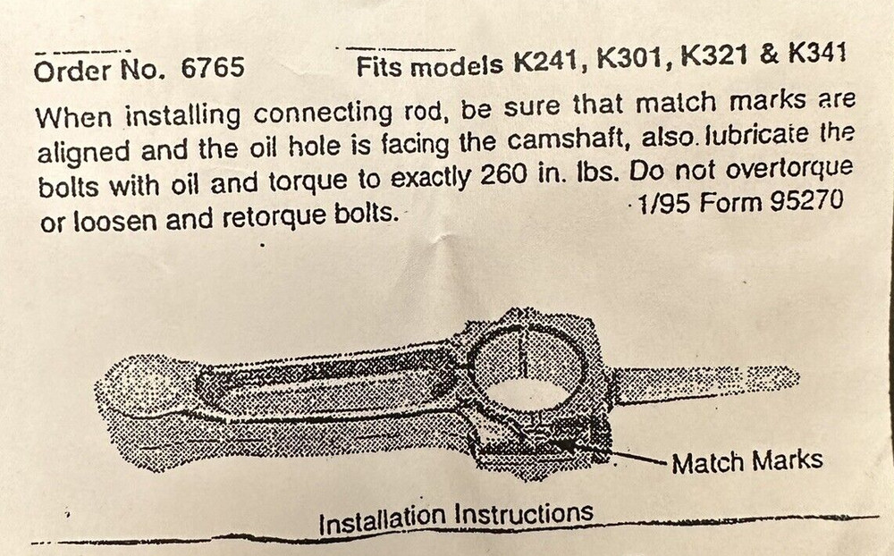 for Kohler K301 engine 12hp engine rebuild kit