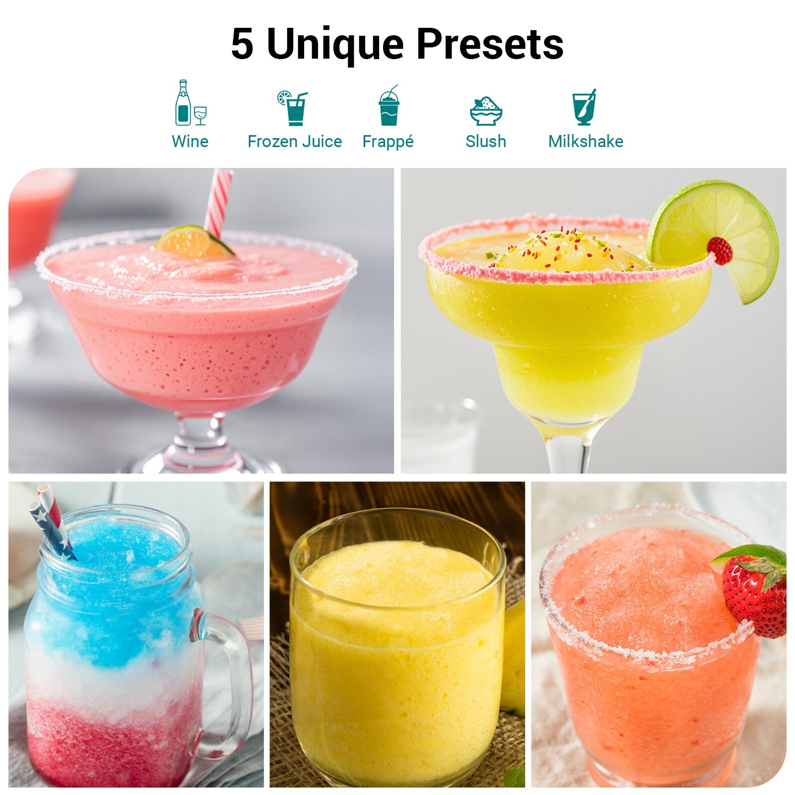 8 Gal Commercial Margarita Machine LED Light 15L×2 Tanks Commercial Frozen Drink