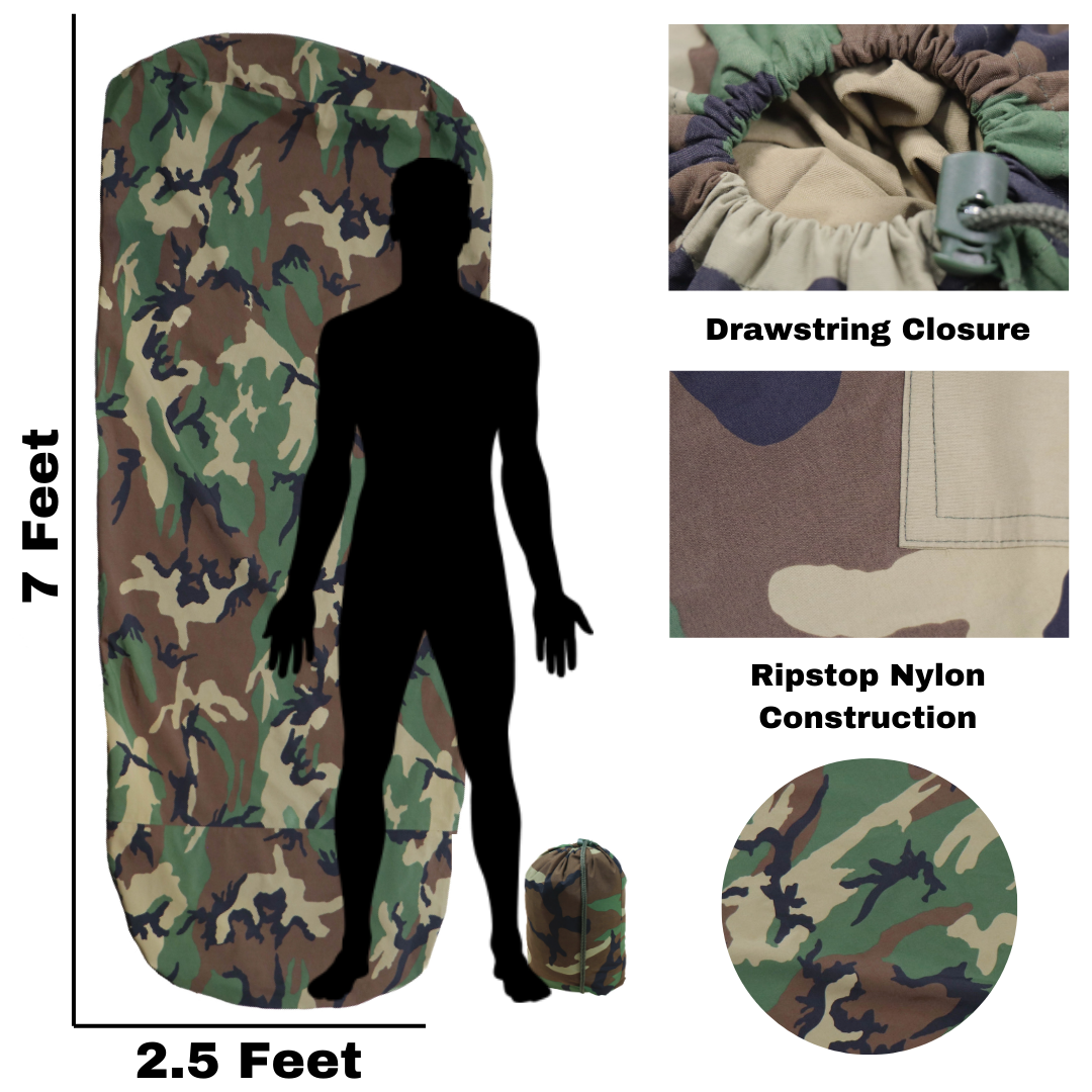 NEW Gear Rack BDU Bivy Cover Woodland M81 Waterproof Goretex Sleeping Bag Cover