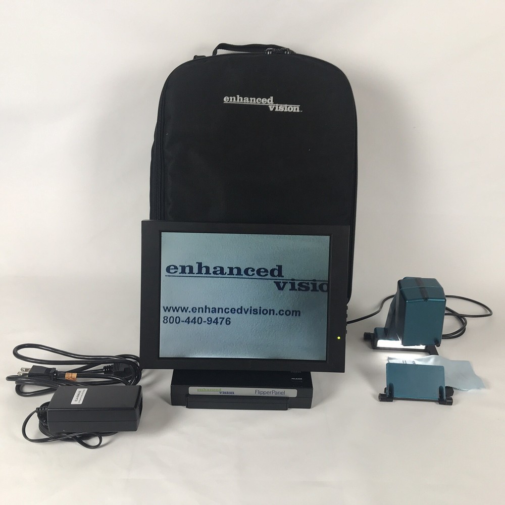 Enhanced Vision Flipper Panel Portable Electronic Low Vision CCTV w/ Case Works