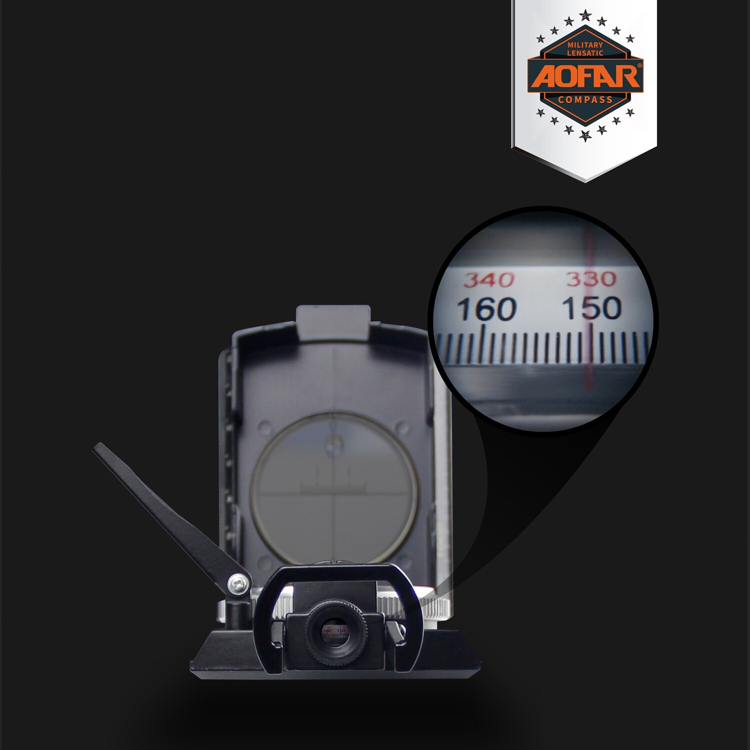 AOFAR Military Compass AF-4074 Hiking Survival Marching Camping Waterproof
