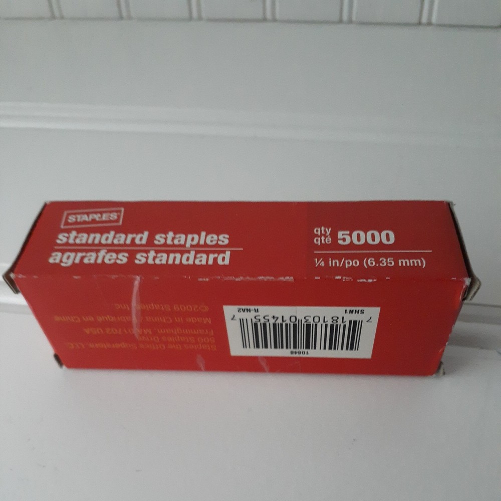 Staples Brand 1/4" Standard Stapler Staples 5000 Count Box