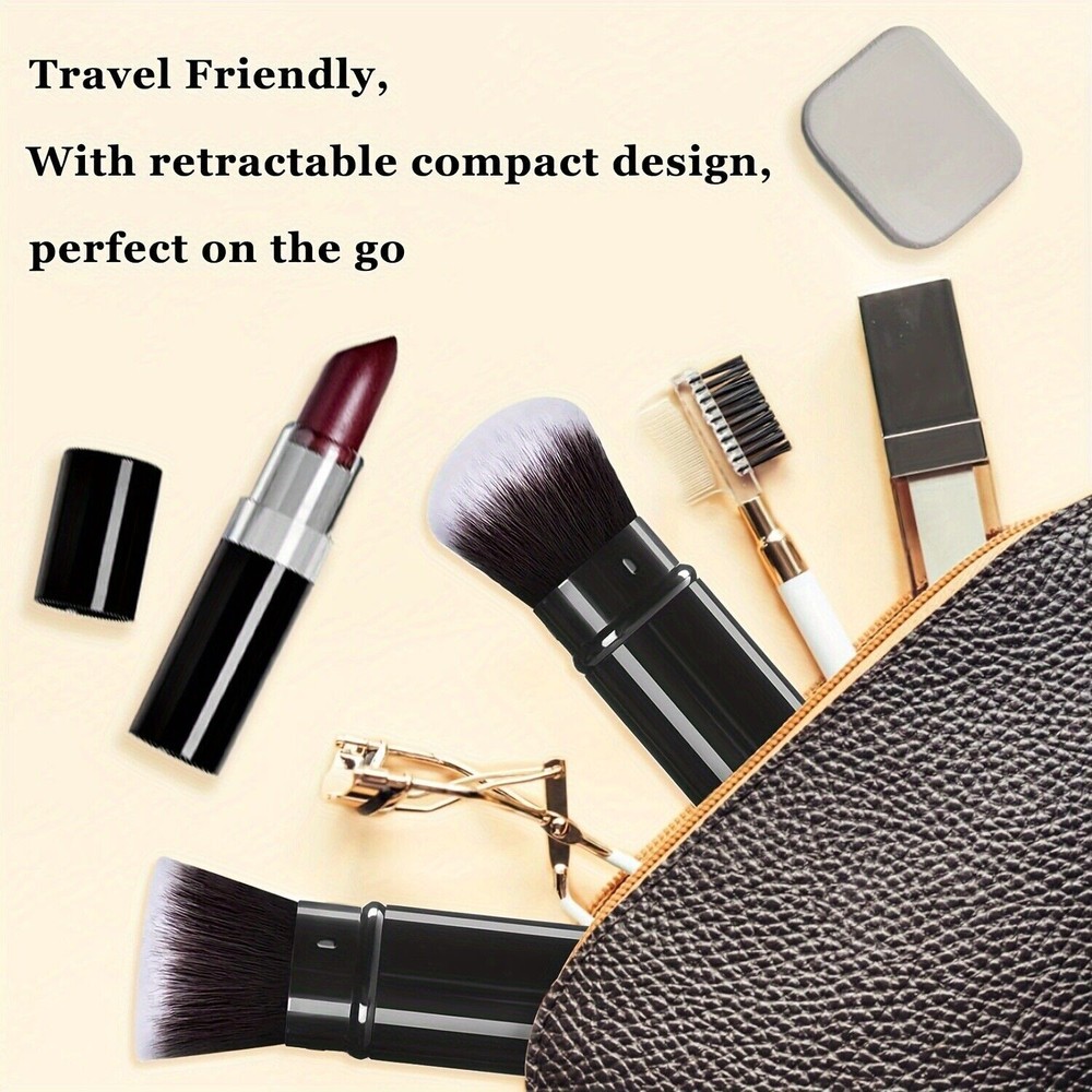Pro Makeup Retractable Airbrush Kabuki Brush - Smooth Foundation Application for