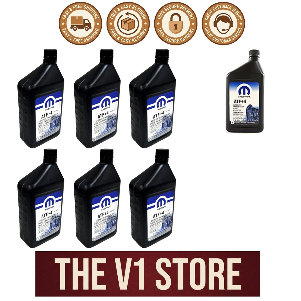Mopar 68218057AB ATF+4 Automatic Transmission Fluid, 1 Quart 6 Pack