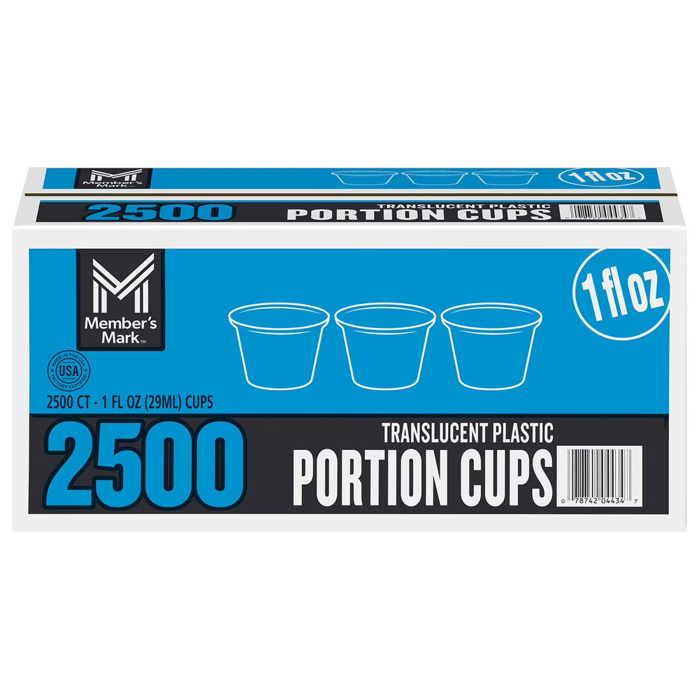 Member's Mark Translucent Plastic Portion Cups 1 fl. oz - Choose Your Count