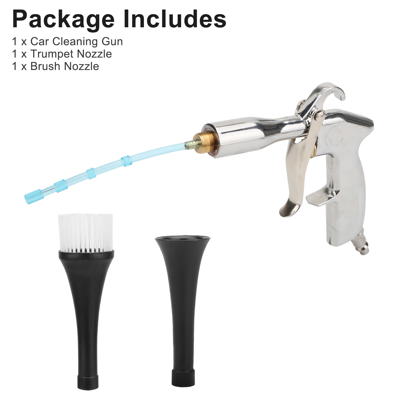 3PCS High-Pressure Car Cleaning Gun Tornado Air Blow Tool 360° Rotating 1/4" NPT