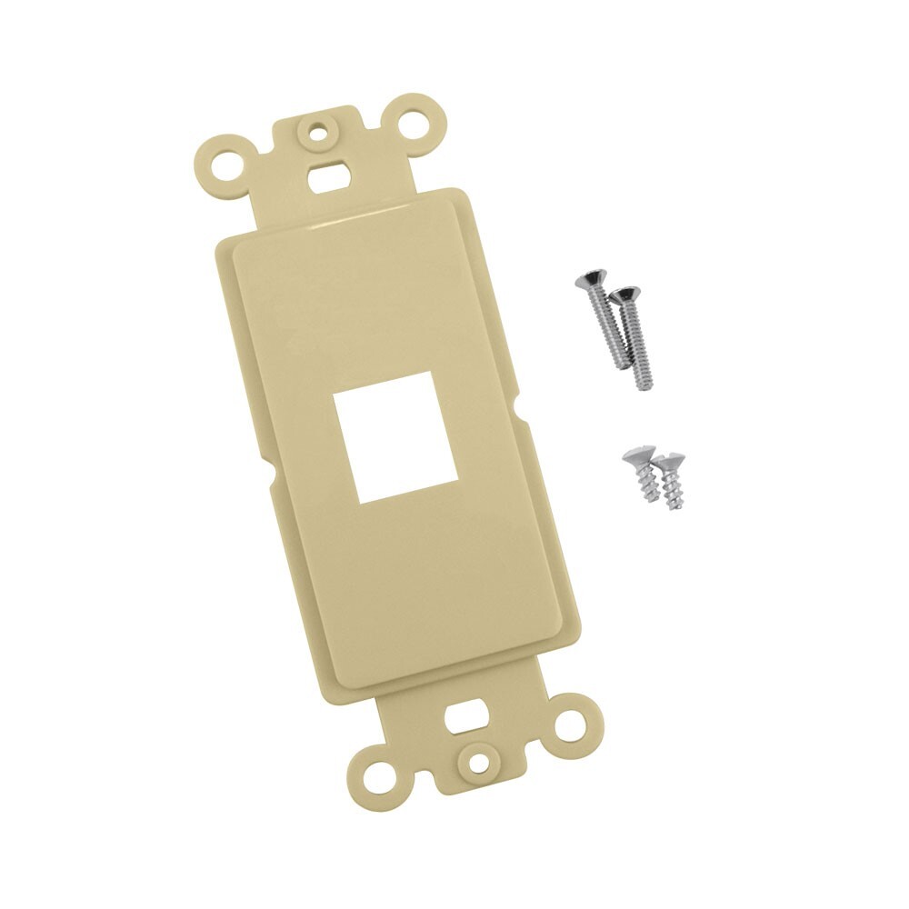 Construct Pro 1-Port Single Gang Keystone Decora Style Insert Strap (Ivory)