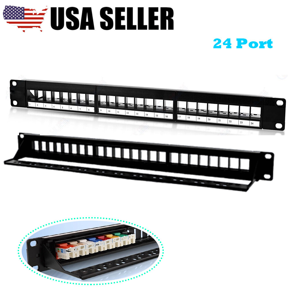 2X 24Port Patch Panel CAT6/Cat5 RJ45 110 Network Surface Wall Mount Bracket