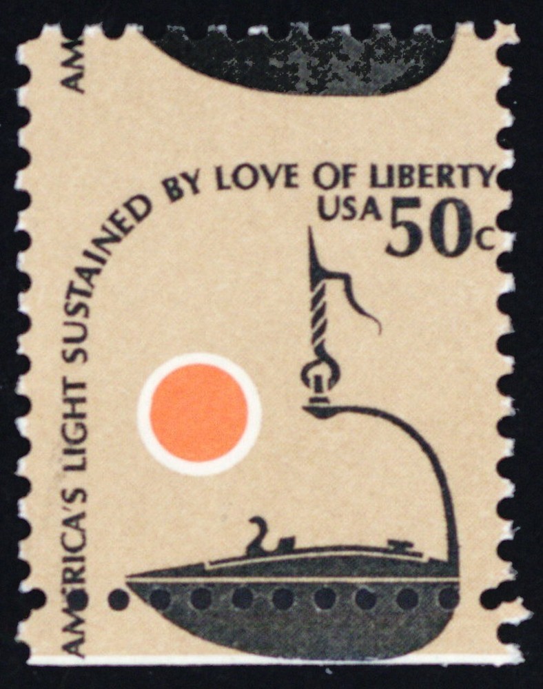 1608, Mint NH 50¢ Dramatic Black Color Shift Error Margin Copy - Stuart Katz