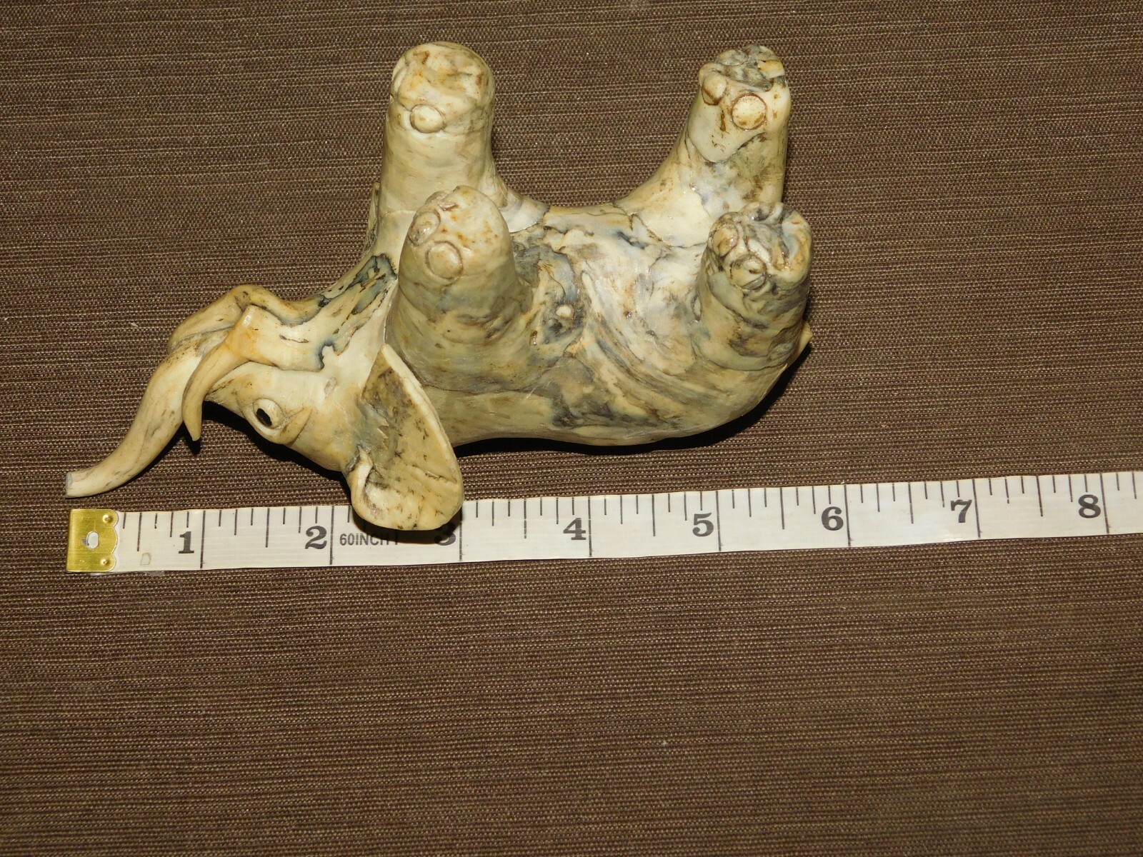 VINTAGE MADE IN PHILIPPINES CRUSHED OYSTER SHELL ELEPHANT *TAIL & TRUNK BROKEN*