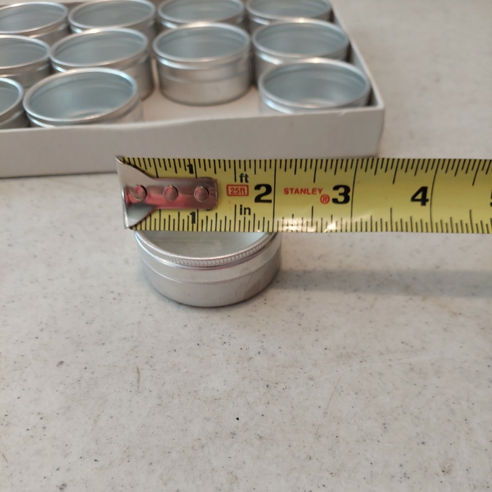 12 2"×1" Tin Cotainers With Clear Covers