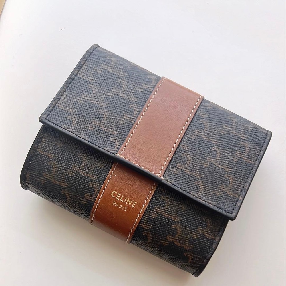 CELINE Tri Fold Wallet Small Trifold From Japan
