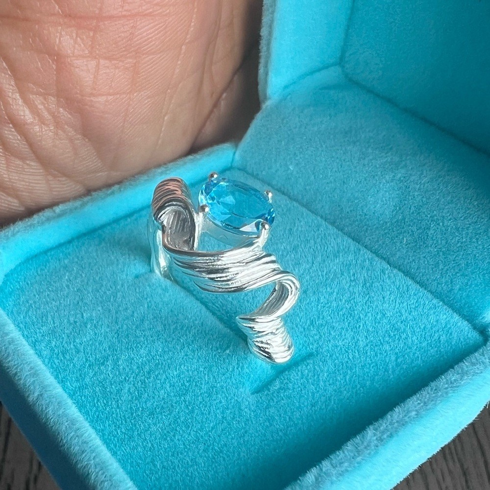 S925 Blue topaz ring
